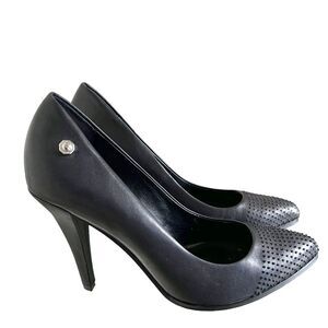 Diesel Lara-K Leather Studded High Heel Pumps In Black Size 7